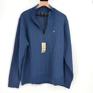 Dockers Mens Blue Quarter Zip Pullover Sweater NWT Size XL